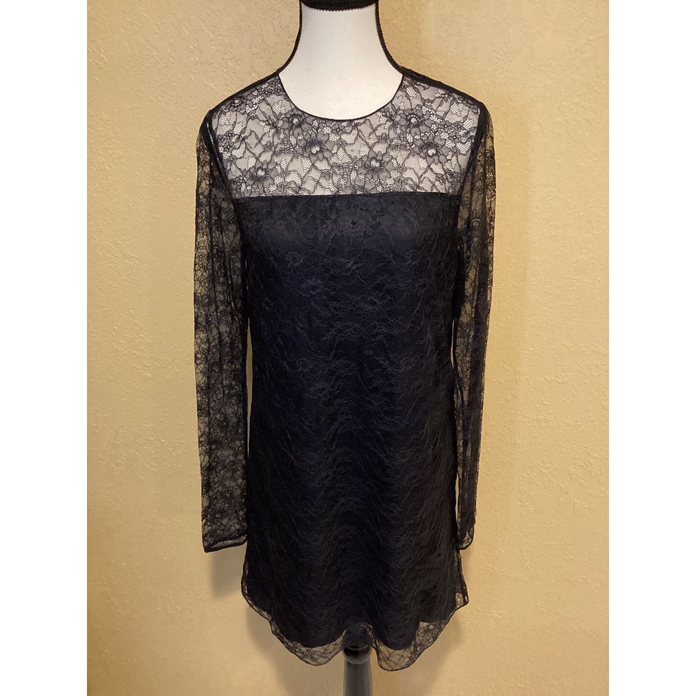 Jason Wu Collection Black Lace Micro Dot Sheath Dress, Size 4